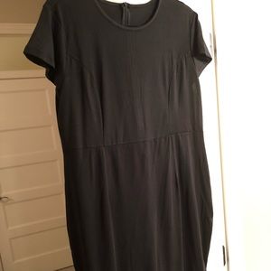 Black T-shirt dress with mesh stripes 2xl